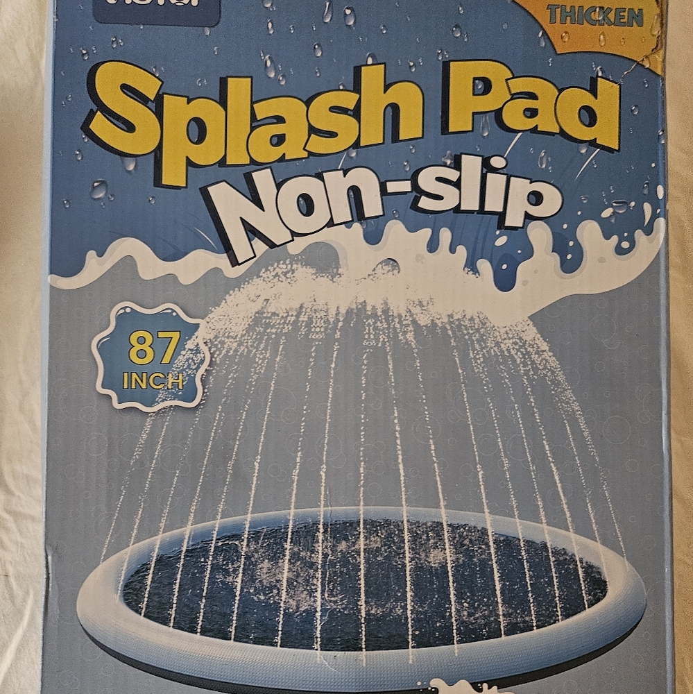Non-Slip Splash Pad for Kids and Dog, Thicken Sprinkler Pool Summer Outdo